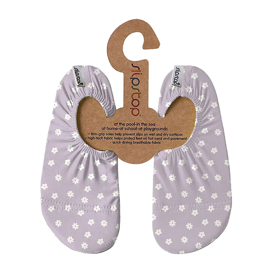 SLIPSTOP Kinder Hausschuhe Badeschuhe Clara Blumen flieder