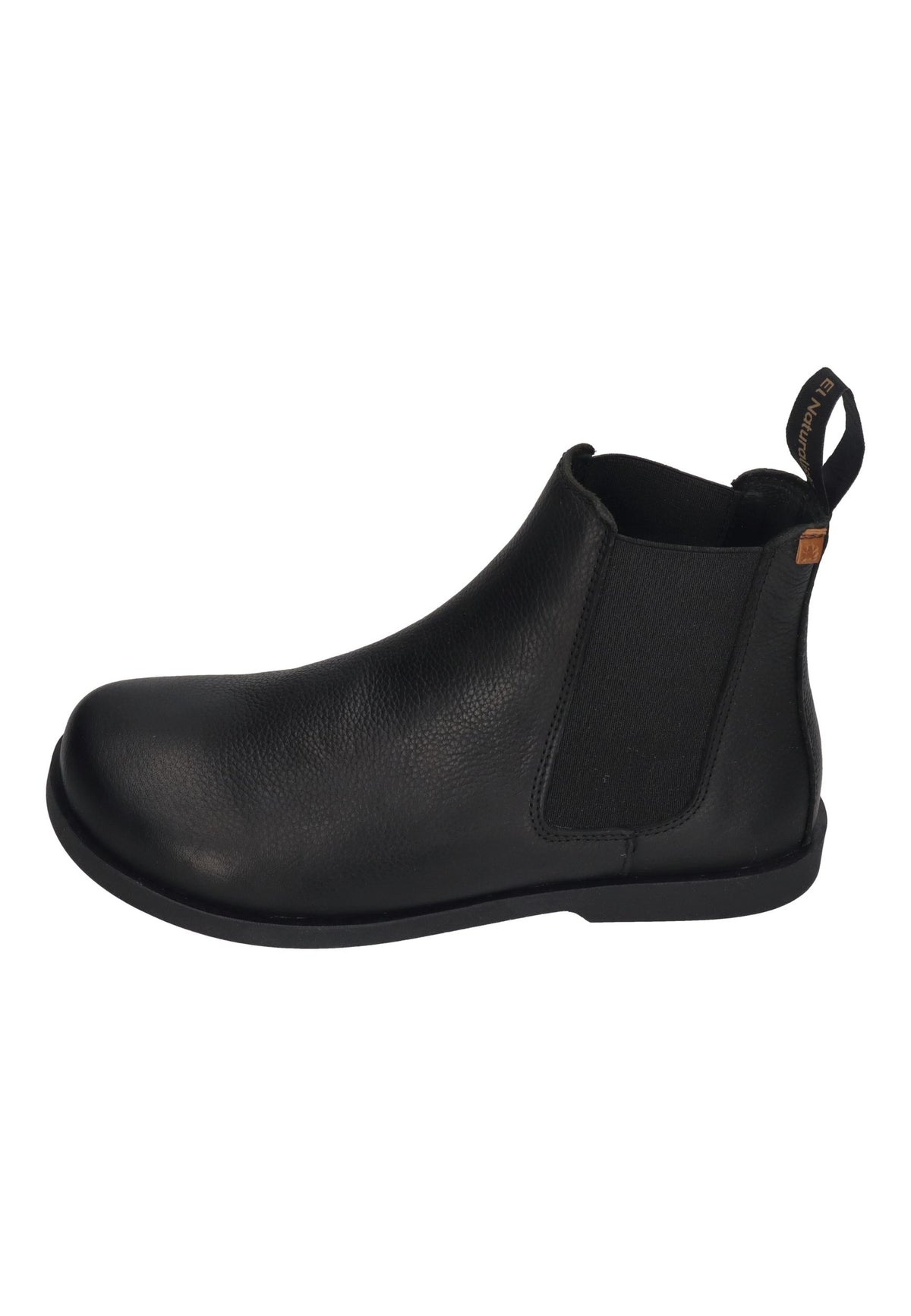 EL NATURALISTA Arenisca N5875 Chelsea-Boot in Black, schwarzes Leder mit Stretcheinsatz und Zuglasche, von der Seite