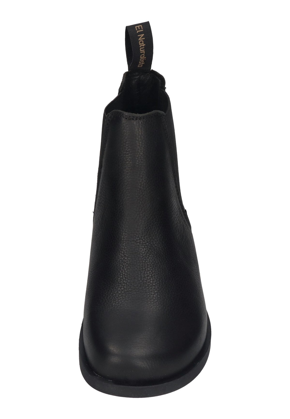 EL NATURALISTA Arenisca N5875 Chelsea-Boot in Black, schwarzes Leder mit Stretcheinsatz und Zuglasche, von vorn