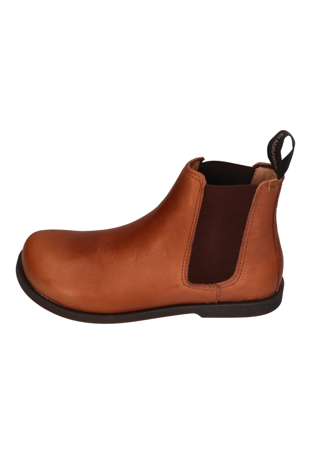 EL NATURALISTA Arenisca N5875 Chelsea-Boot in Cuero, cognacfarbenes Leder mit braunem Stretcheinsatz, von der Seite