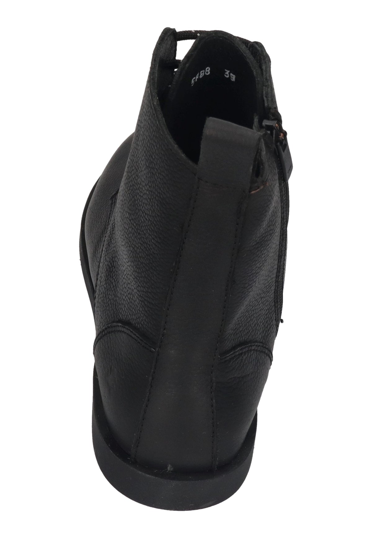 EL NATURALISTA Arenisca N5888 Schnürboot in Black, schwarzes Leder mit Schnürung und Reißverschluss, schräg von hinten