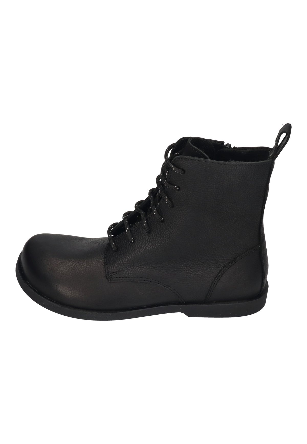 EL NATURALISTA Arenisca N5888 Schnürboot in Black, schwarzes Leder mit Schnürung und Reißverschluss, von der Seite