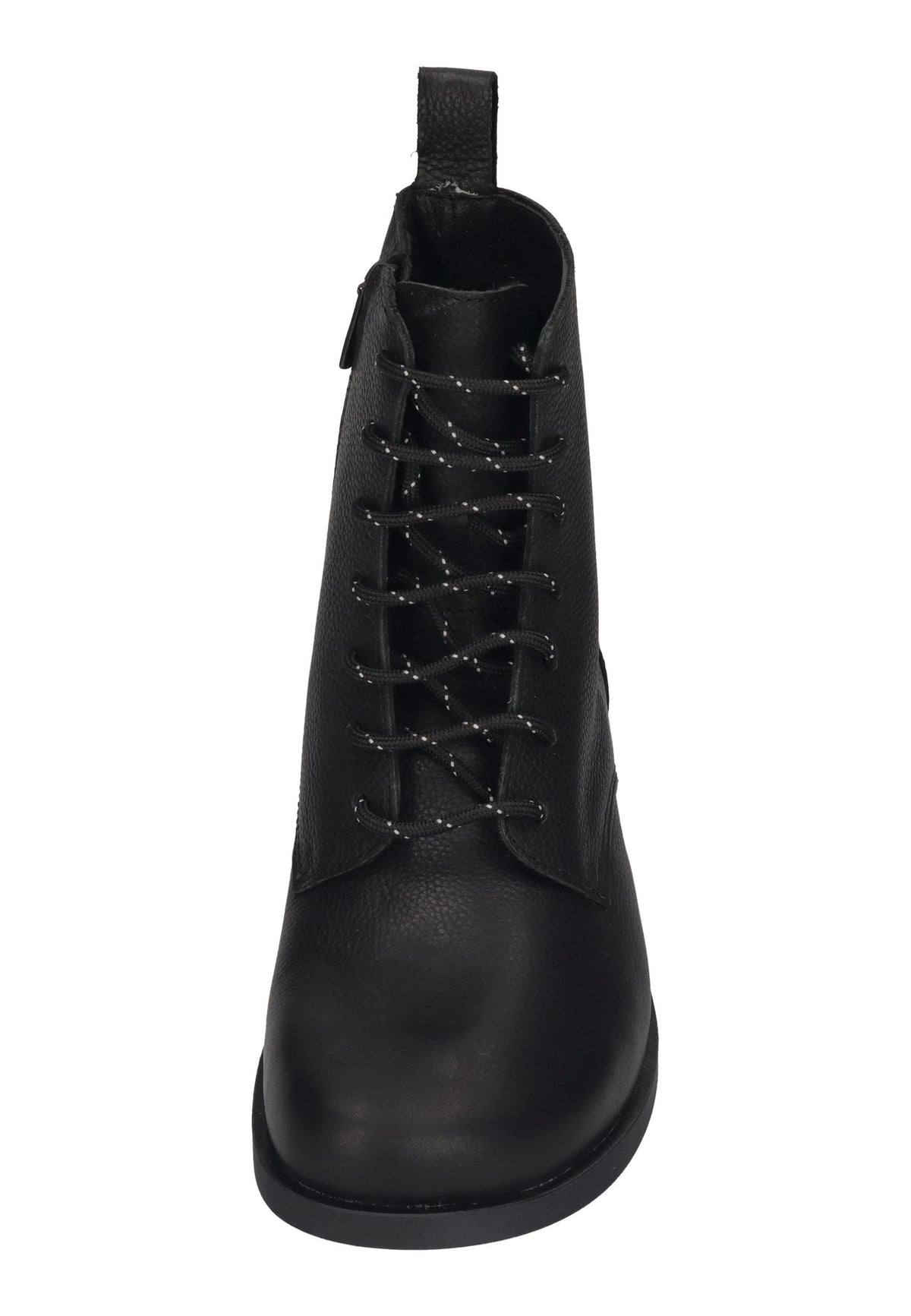 EL NATURALISTA Arenisca N5888 Schnürboot in Black, schwarzes Leder mit Schnürung und Reißverschluss, von vorn