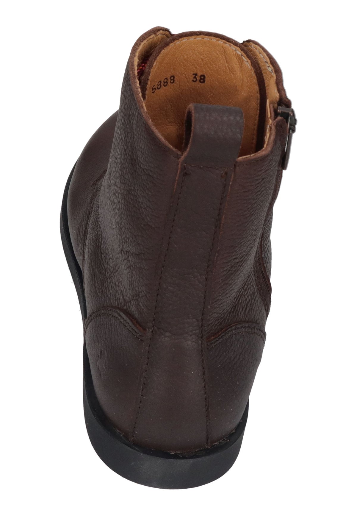 EL NATURALISTA Arenisca N5888 Schnürboot in Brown, braunes Leder mit roten Schnürsenkeln, schräg von hinten