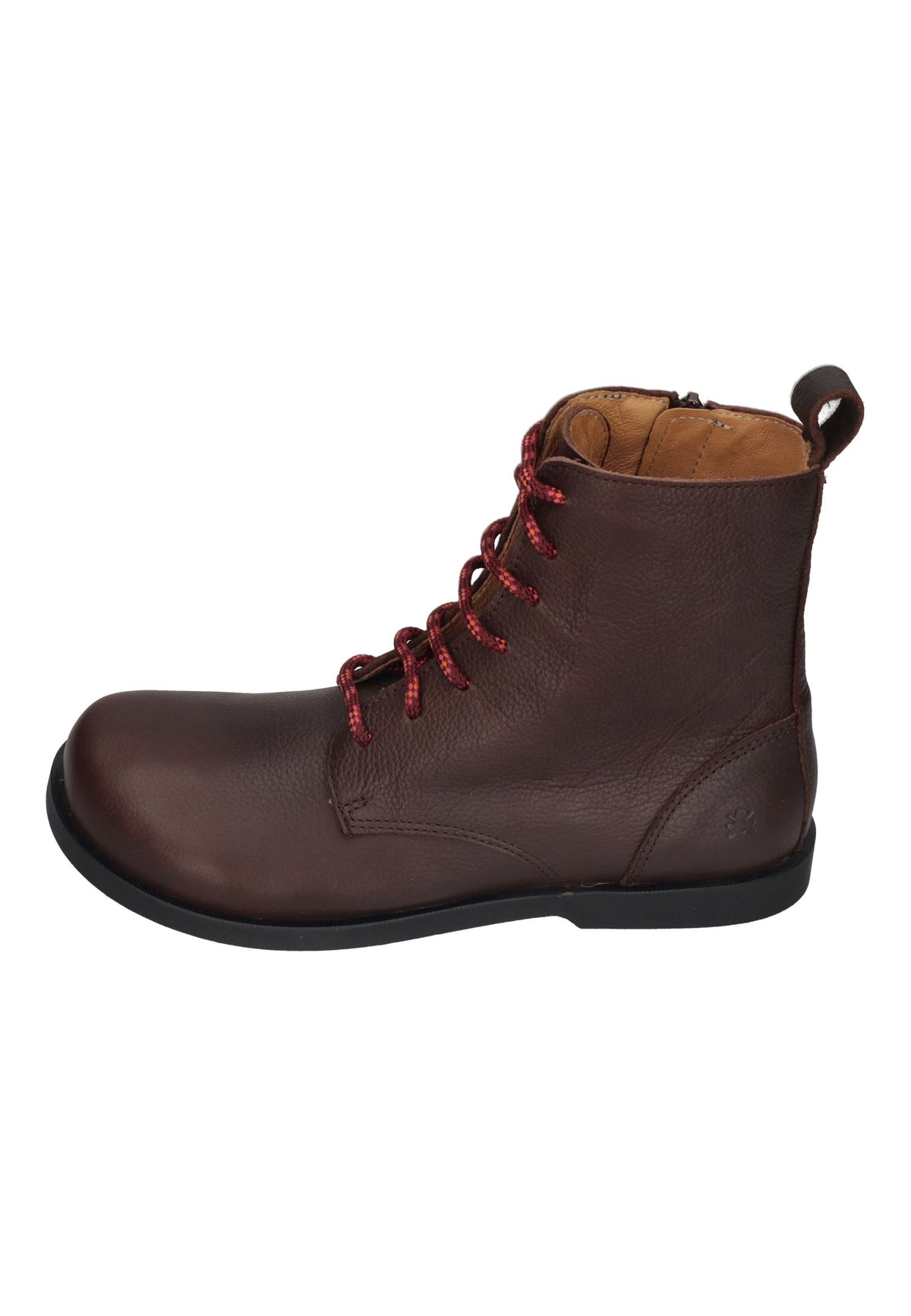 EL NATURALISTA Arenisca N5888 Schnürboot in Brown, braunes Leder mit roten Schnürsenkeln, von der Seite