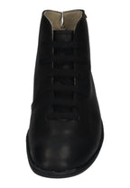 EL NATURALISTA El Viajero Schnürschuh in Black, knöchelhohes Leder mit breiten Schnürsenkeln, von vorn