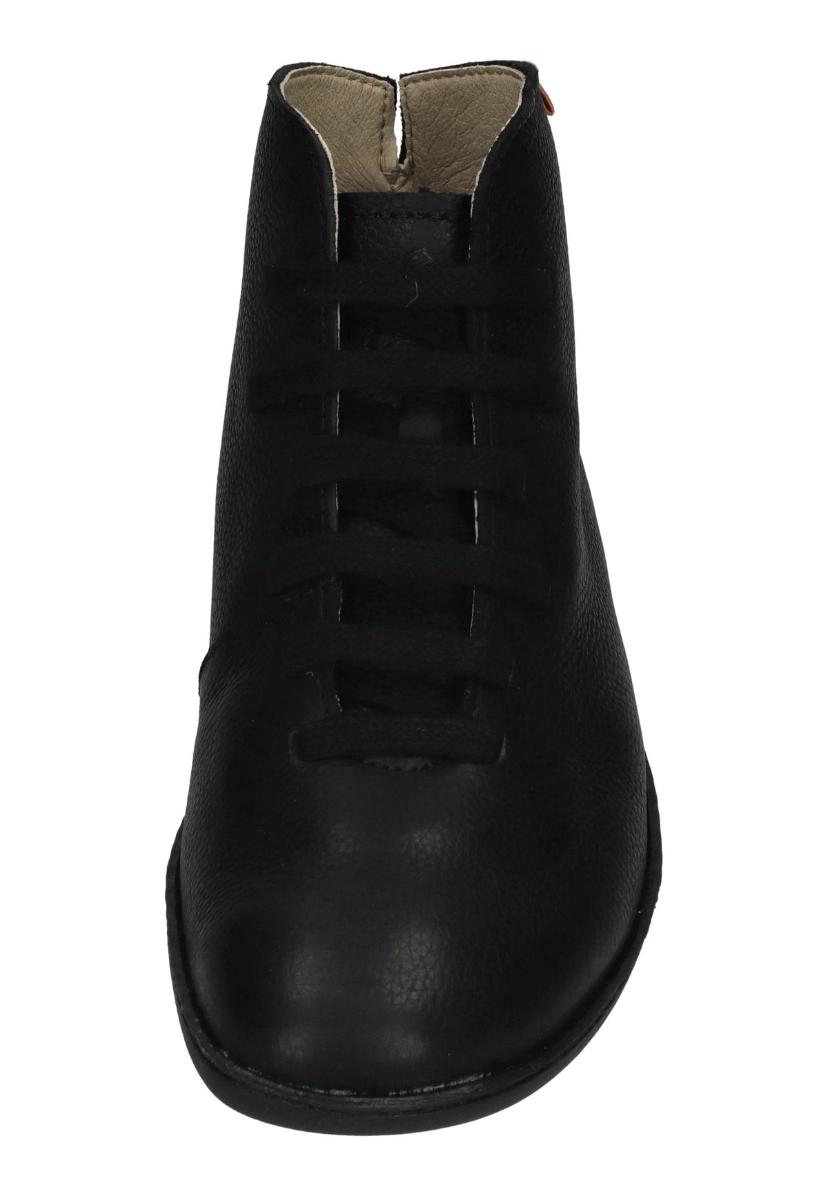 EL NATURALISTA El Viajero Schnürschuh in Black, knöchelhohes Leder mit breiten Schnürsenkeln, von vorn