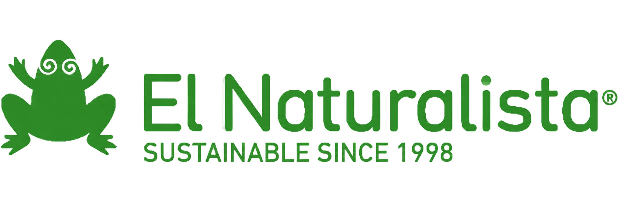 Grünes El Naturalista Logo mit Frosch-Symbol und dem Schriftzug „Sustainable Since 1998“ für die Markenwelt bei shoedeal.de.