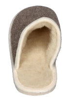 ESPADRIJ L'ORIGINALE Chausson Woman Pantoffel in Sable Nature mit cremefarbenem Wollfußbett, von hinten oben