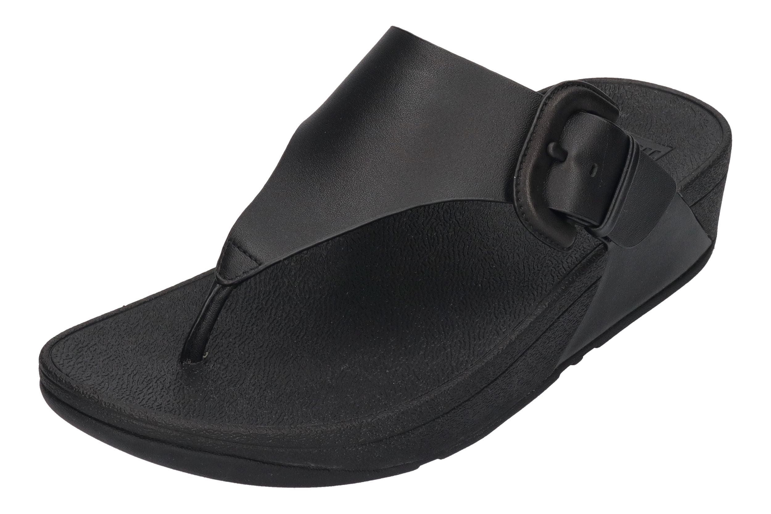 FITFLOP Zehentrenner LULU COVERED BUCKLE RAW EDGE black