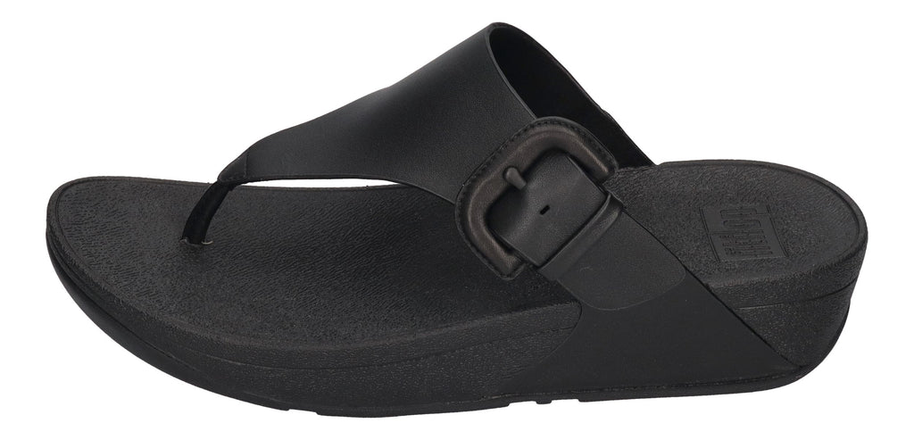 FITFLOP Zehentrenner LULU COVERED BUCKLE RAW EDGE black