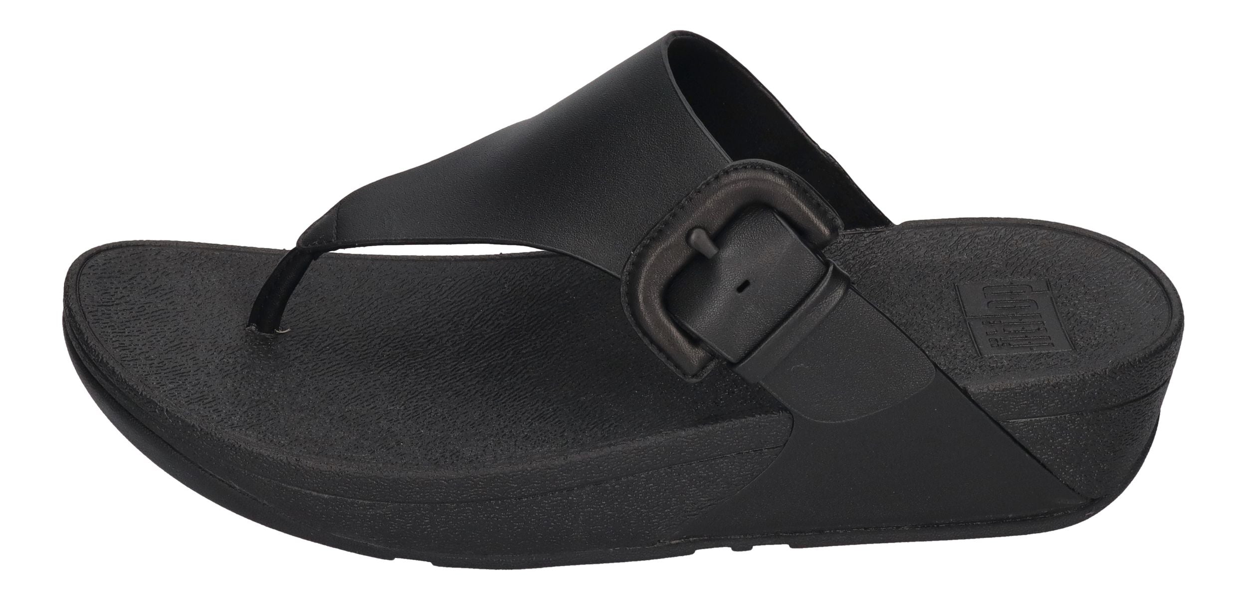 FITFLOP Zehentrenner LULU COVERED BUCKLE RAW EDGE black