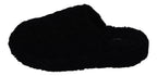 FITFLOP - iQUSHION D-LUXE PADDED TEDDY SLIPPER - all black