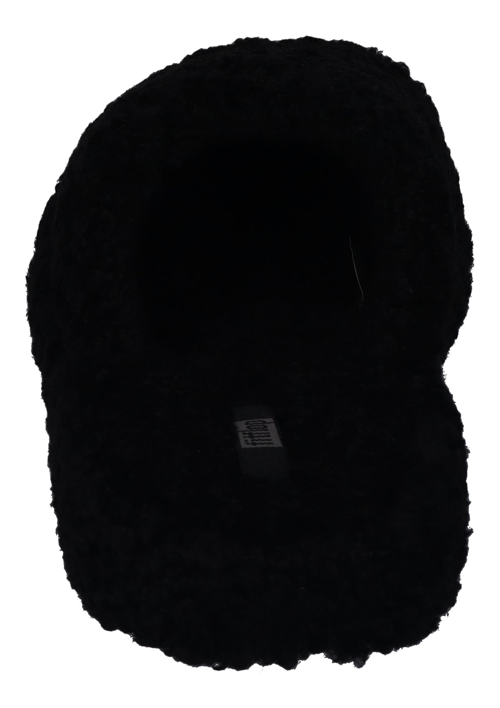 FITFLOP - iQUSHION D-LUXE PADDED TEDDY SLIPPER - all black