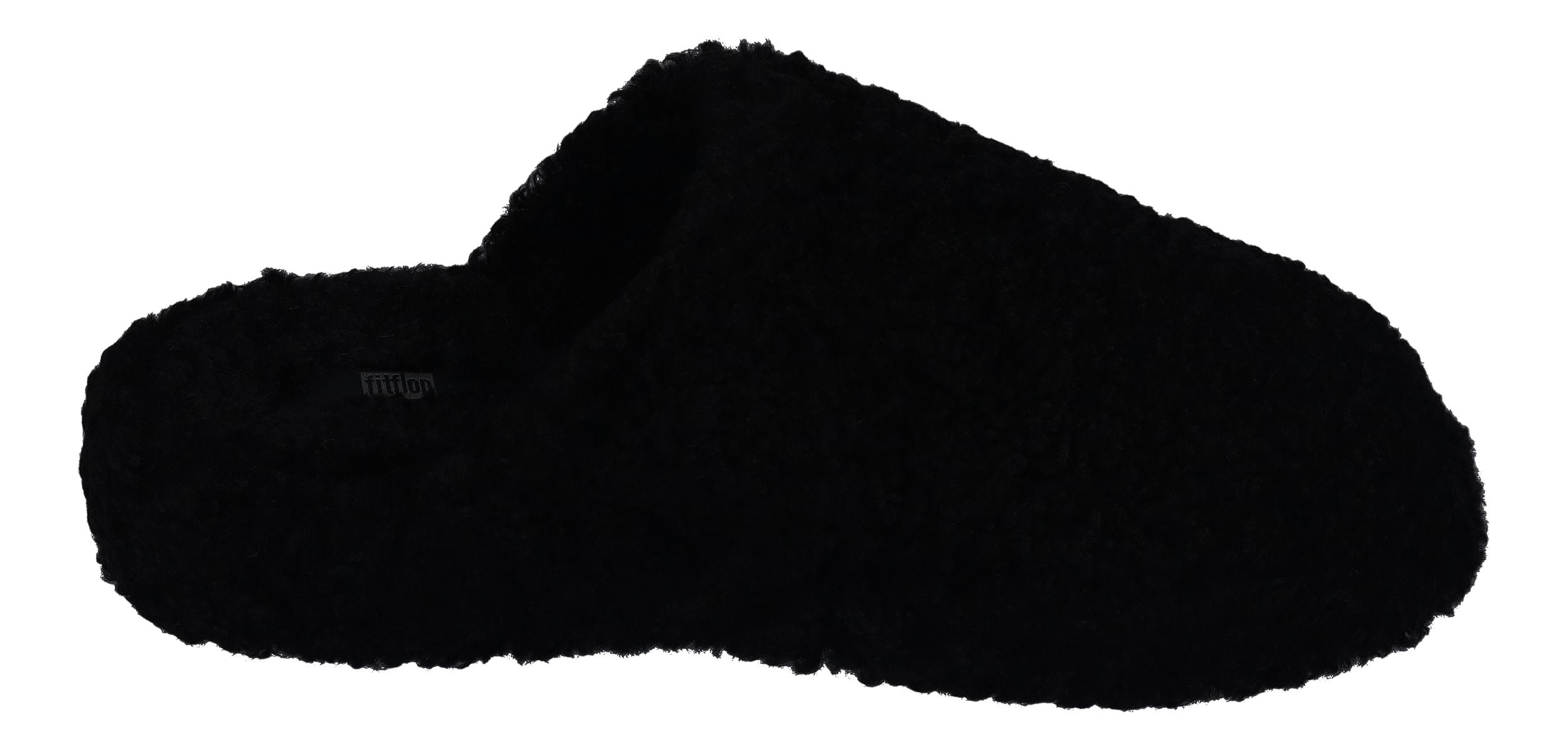 FITFLOP - iQUSHION D-LUXE PADDED TEDDY SLIPPER - all black