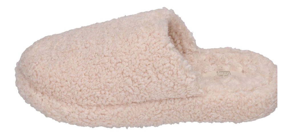 FITFLOP - iQUSHION D-LUXE PADDED TEDDY SLIPPER - milk ice