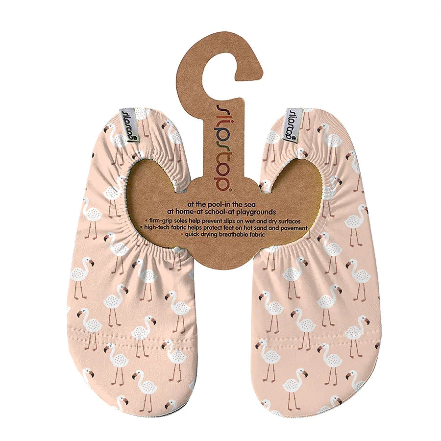SLIPSTOP Kinder Hausschuhe Badeschuhe Hazel Flamingos apricot