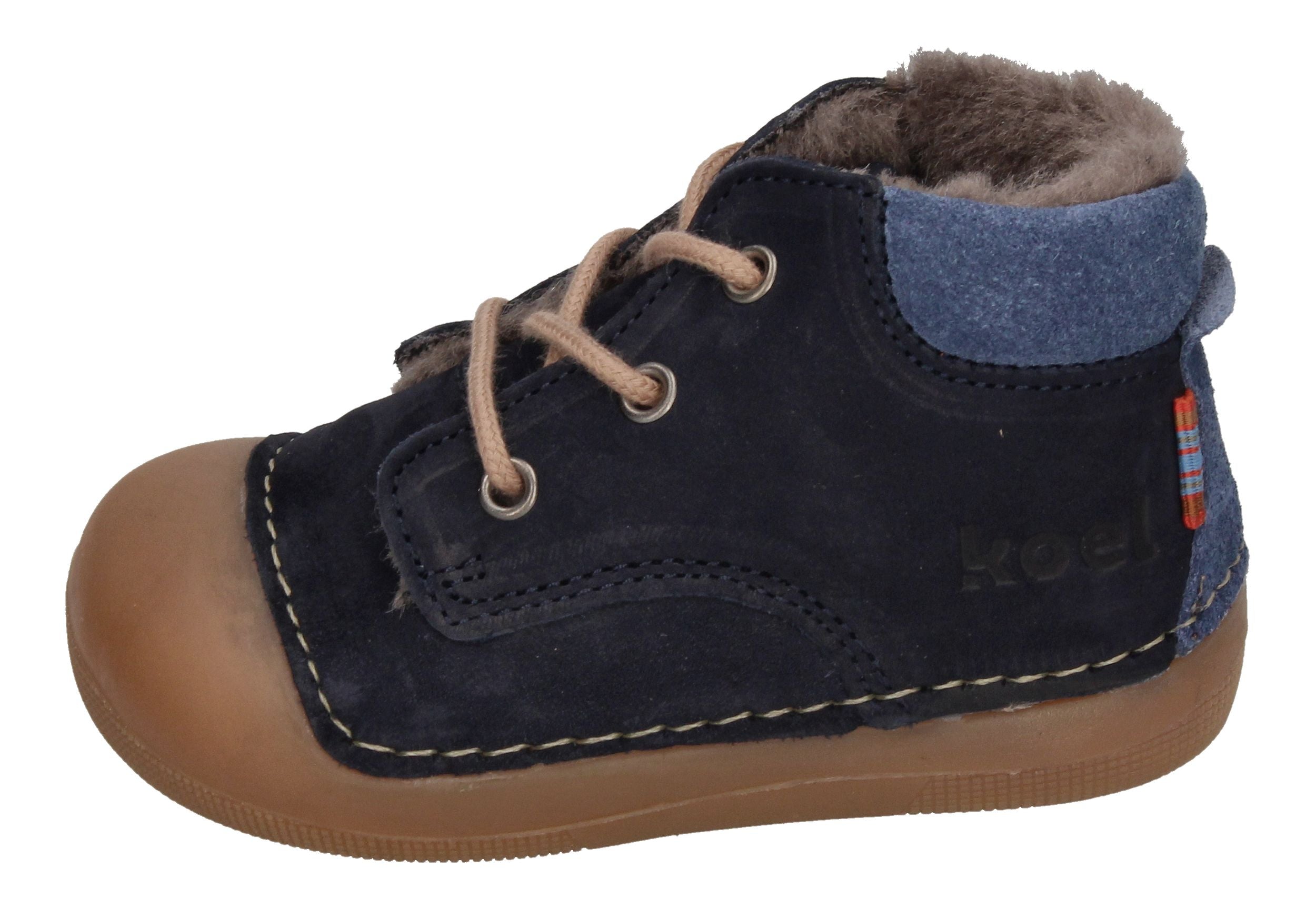KOEL Barefoot Lauflernschuhe - AVA BIO NUBUK LAMBSWOOL blue-1