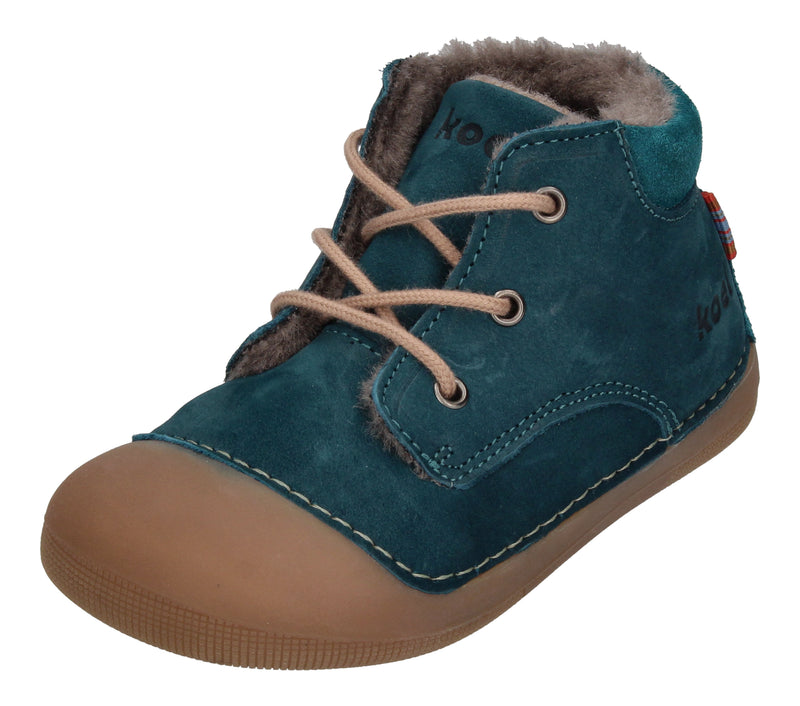 KOEL Barefoot Lauflernschuhe - AVA BIO NUBUK LAMBSWOOL turquoise-0