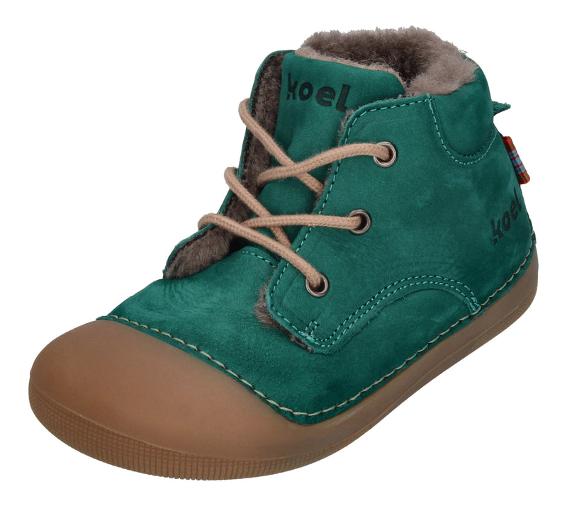 KOEL Barefoot Lauflernschuhe - AVA BIO NUBUK LAMBSWOOL esmerald-0