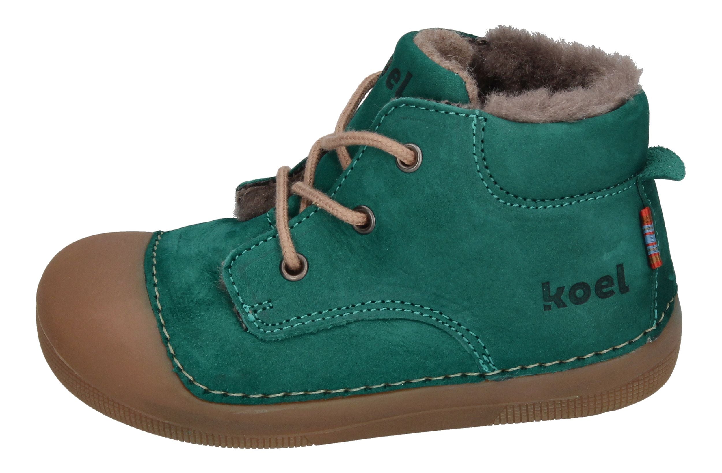 KOEL Barefoot Lauflernschuhe - AVA BIO NUBUK LAMBSWOOL esmerald-1