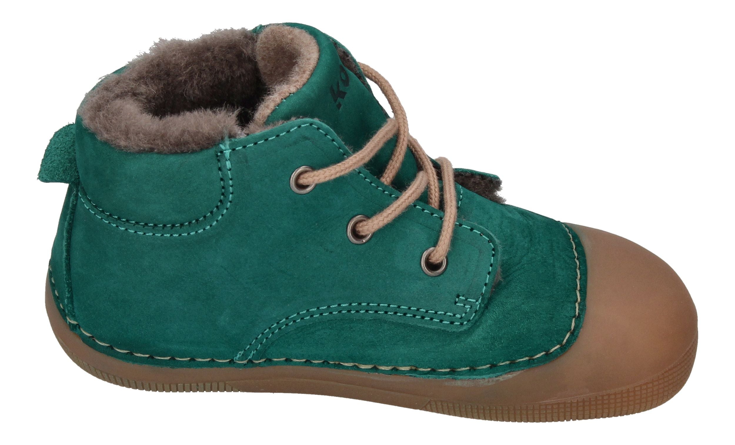 KOEL Barefoot Lauflernschuhe - AVA BIO NUBUK LAMBSWOOL esmerald-3