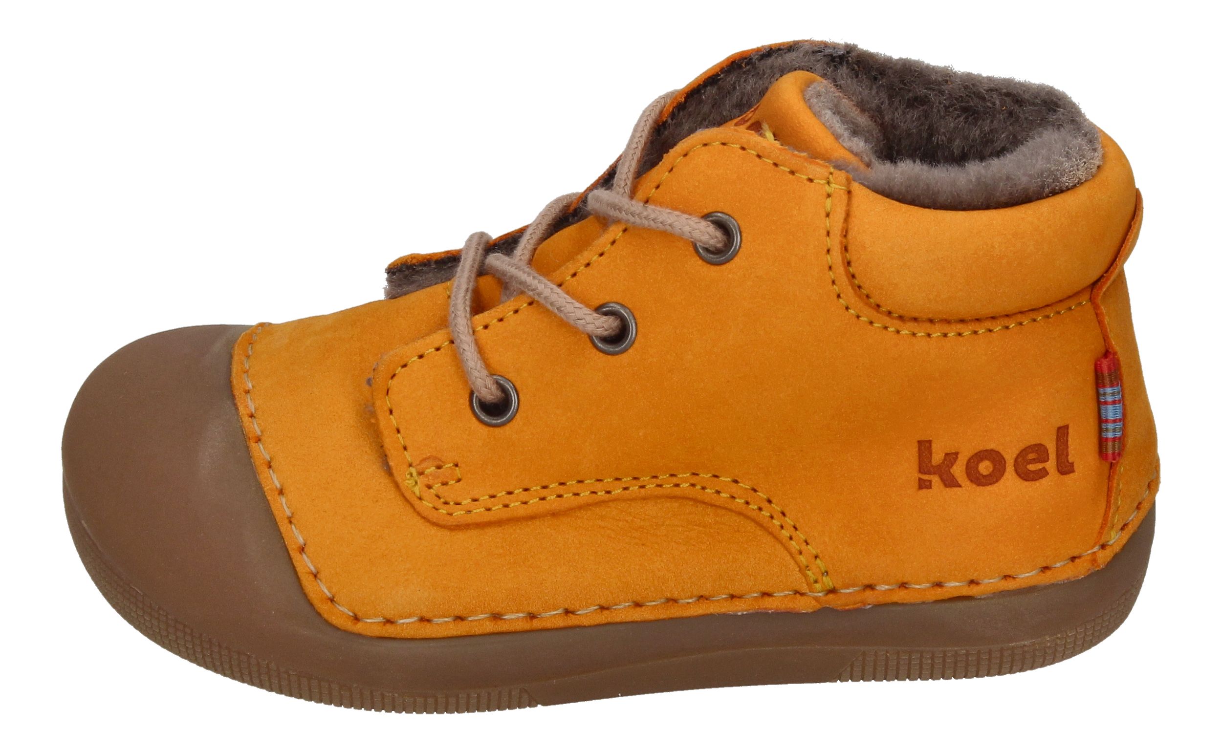 KOEL Barefoot Lauflernschuhe - AVA BIO NUBUK LAMBSWOOL saffron-1