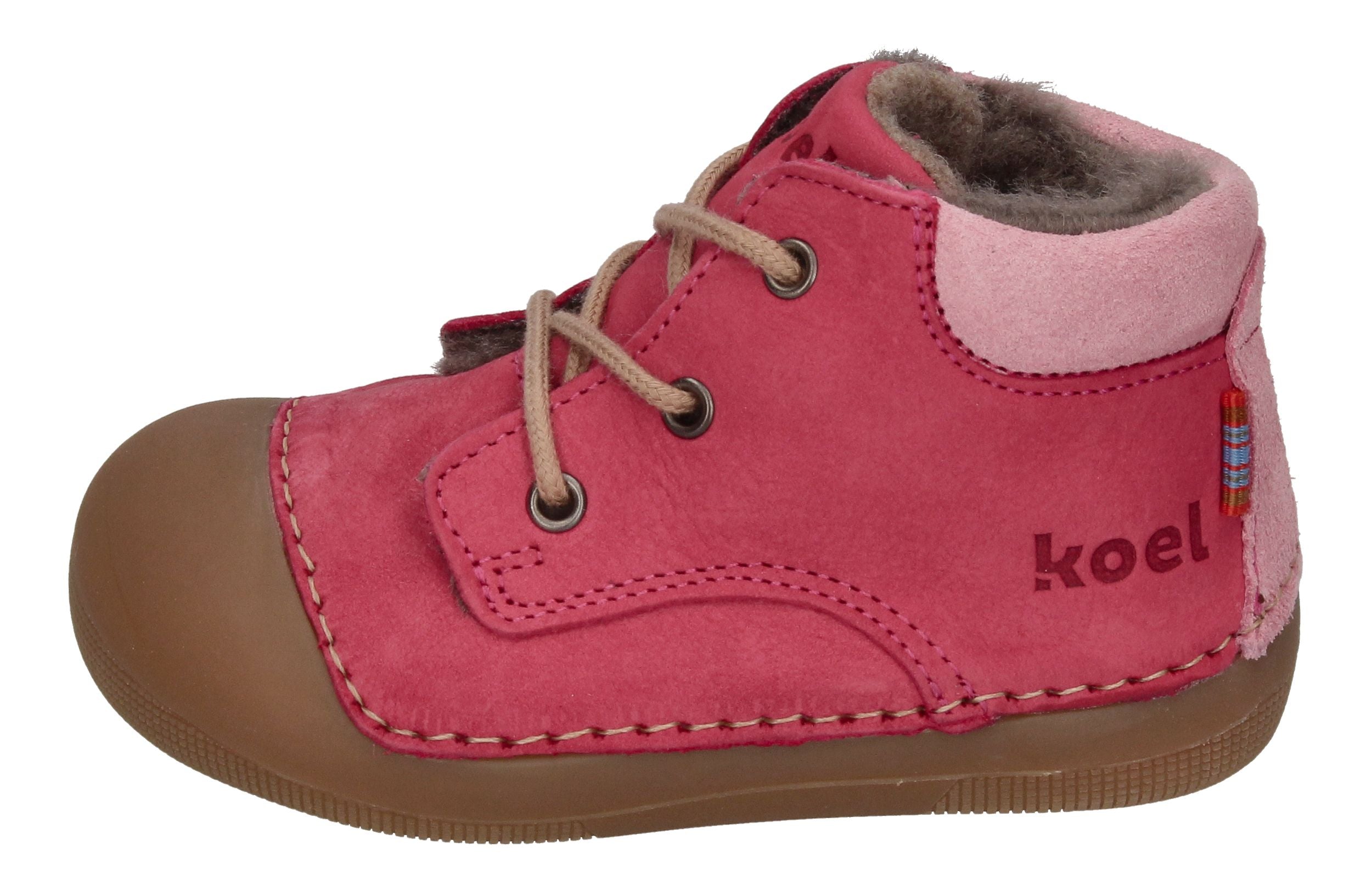 KOEL Barefoot Lauflernschuhe - AVA BIO NUBUK LAMBSWOOL fuchsia-1