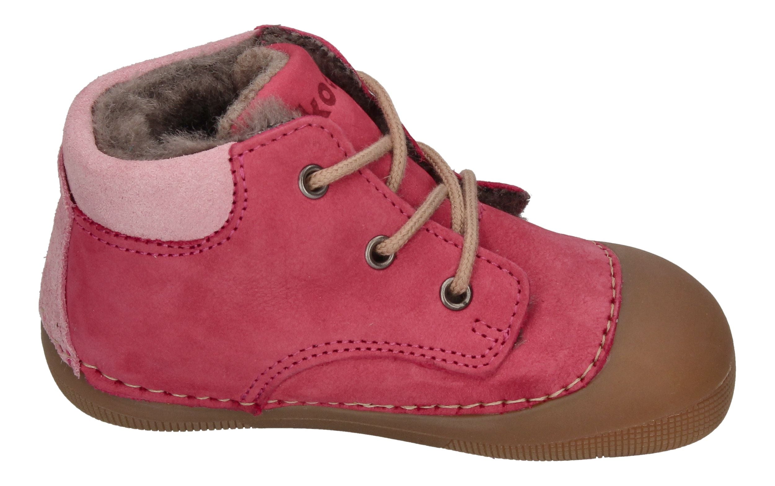 KOEL Barefoot Lauflernschuhe - AVA BIO NUBUK LAMBSWOOL fuchsia-3