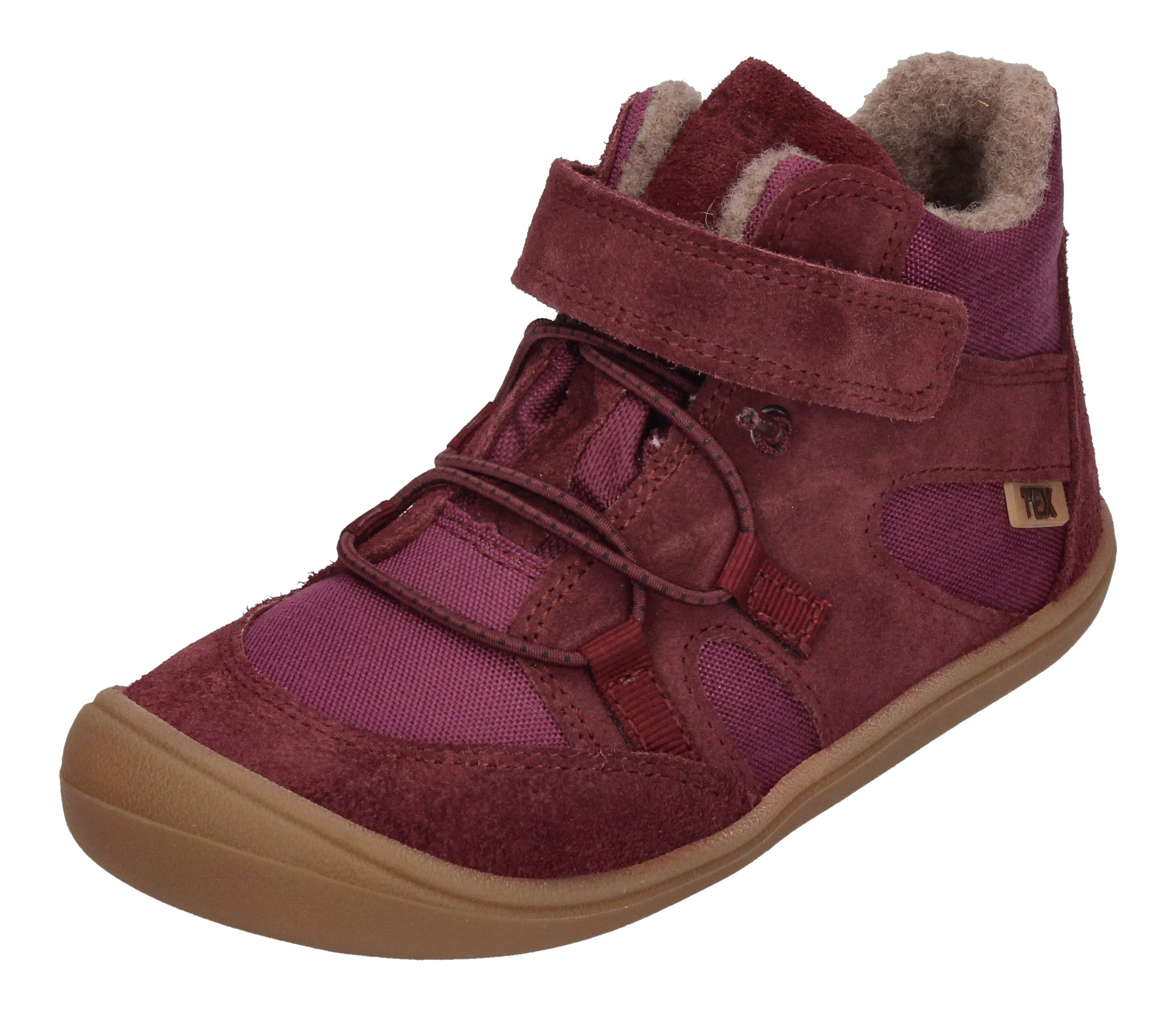 KOEL gefütterte Barefoot Kinderschuhe BEAU WOOL - bordo