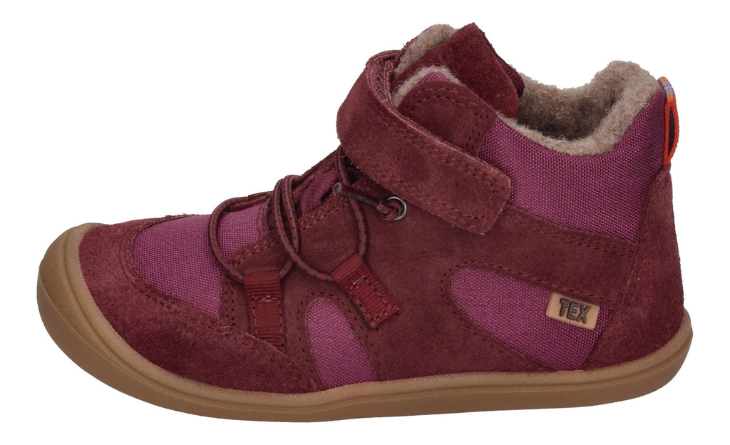 KOEL gefütterte Barefoot Kinderschuhe BEAU WOOL - bordo