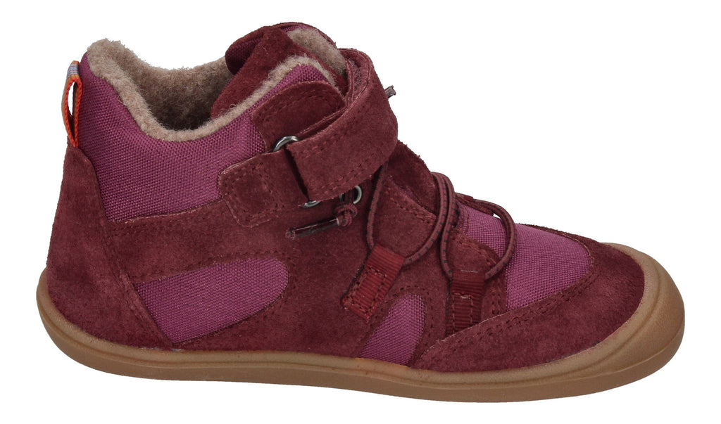KOEL gefütterte Barefoot Kinderschuhe BEAU WOOL - bordo