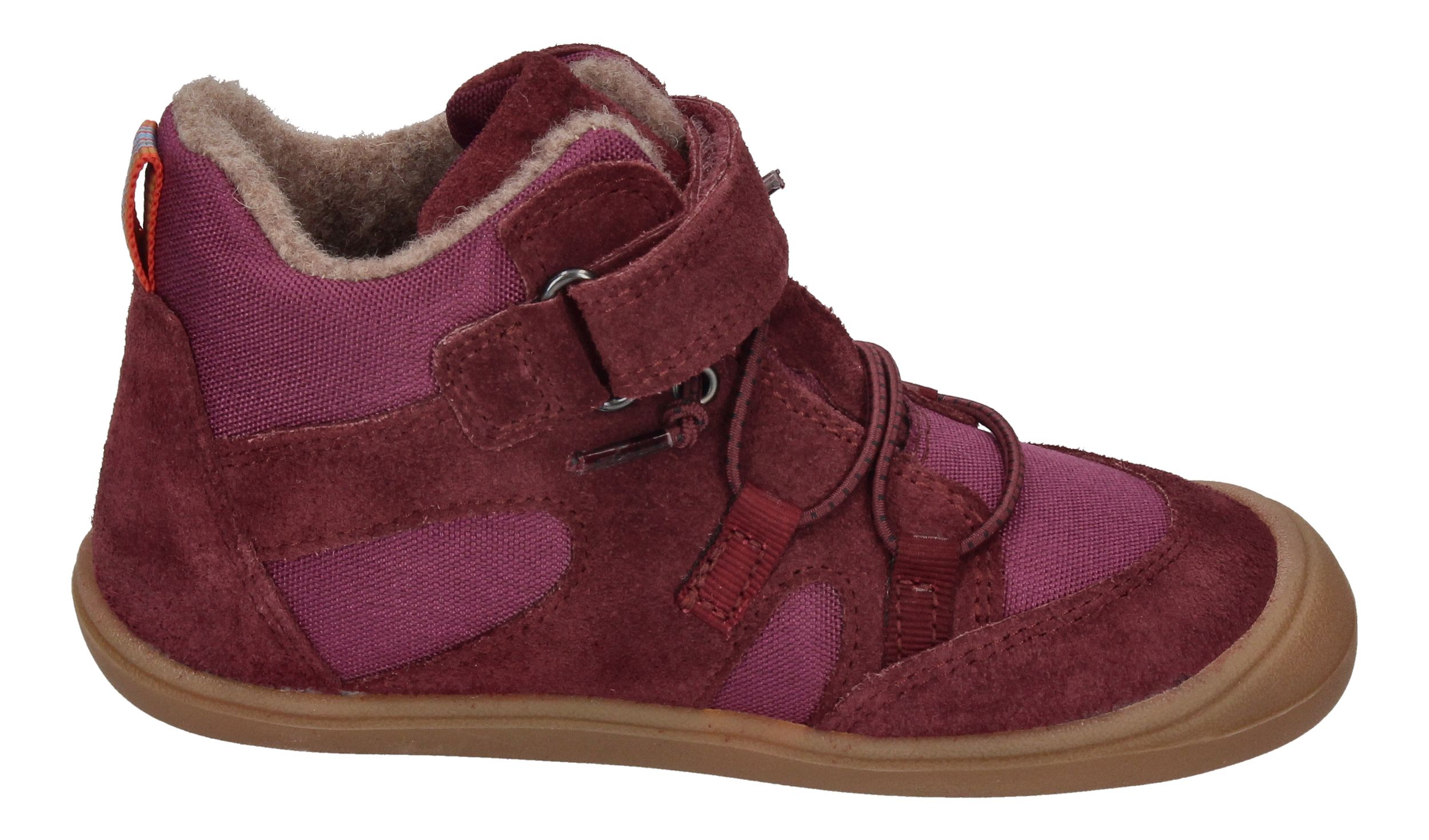 KOEL gefütterte Barefoot Kinderschuhe BEAU WOOL - bordo