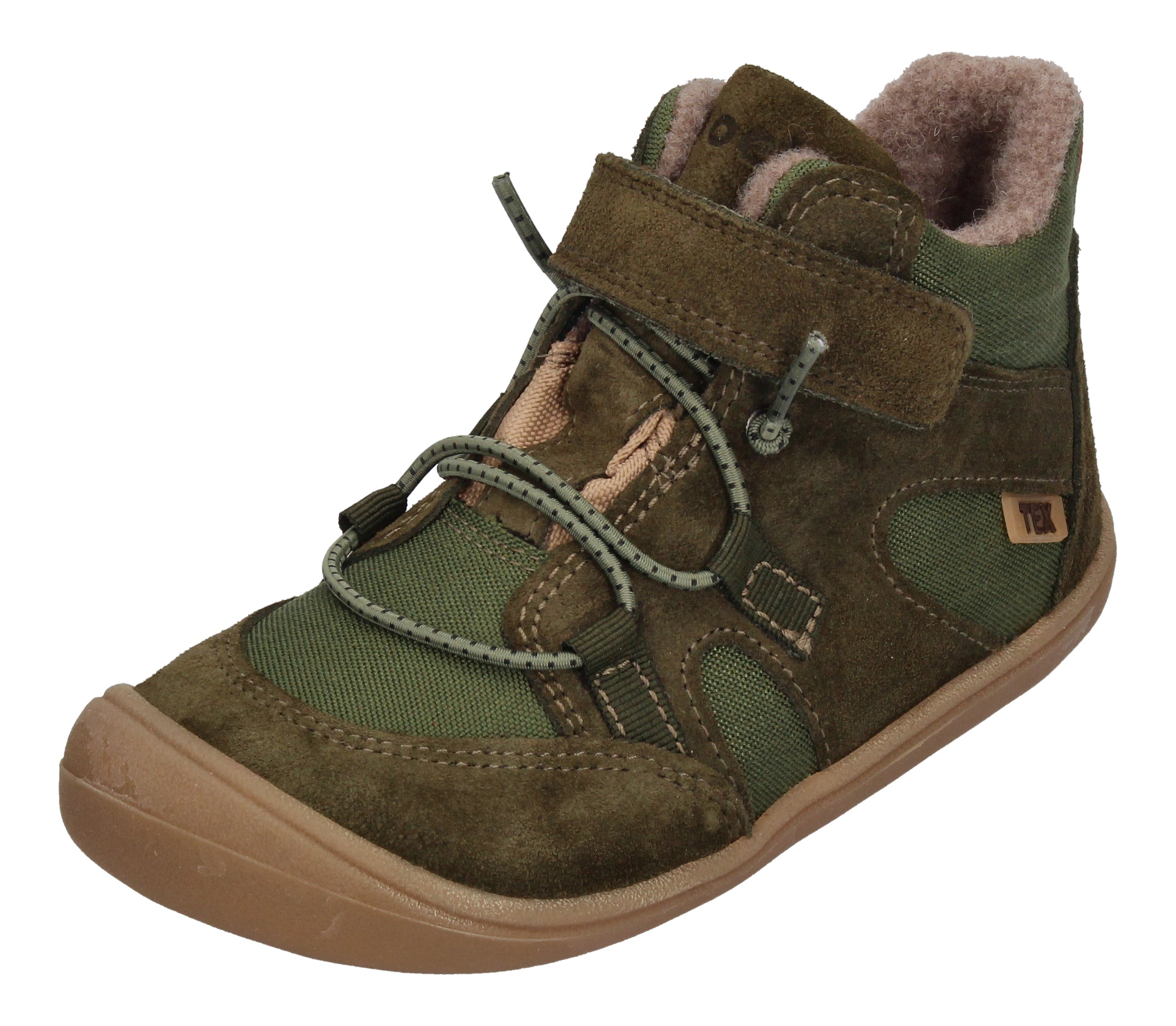 KOEL gefütterte Barefoot Kinderschuhe BEAU WOOL - khaki