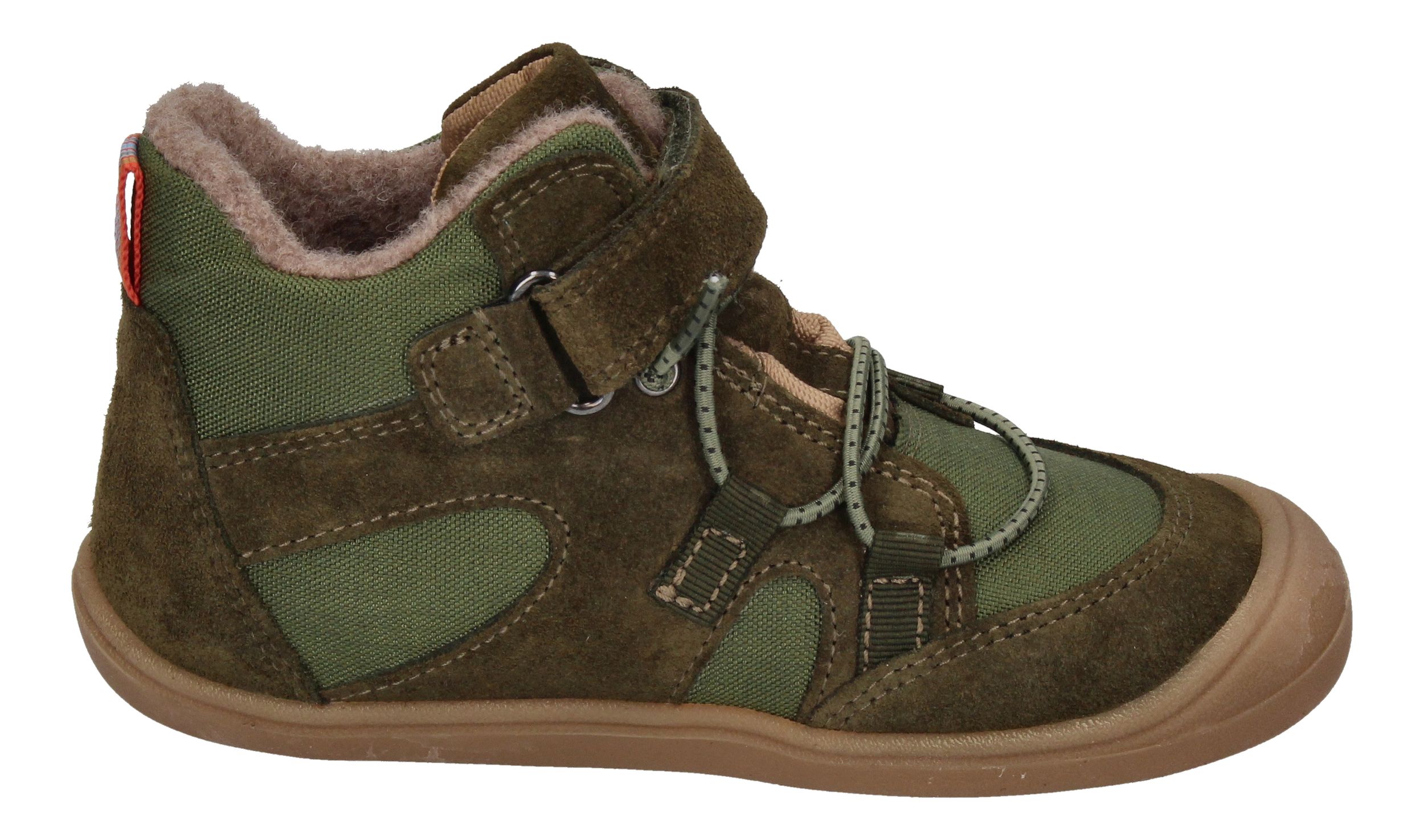 KOEL gefütterte Barefoot Kinderschuhe BEAU WOOL - khaki