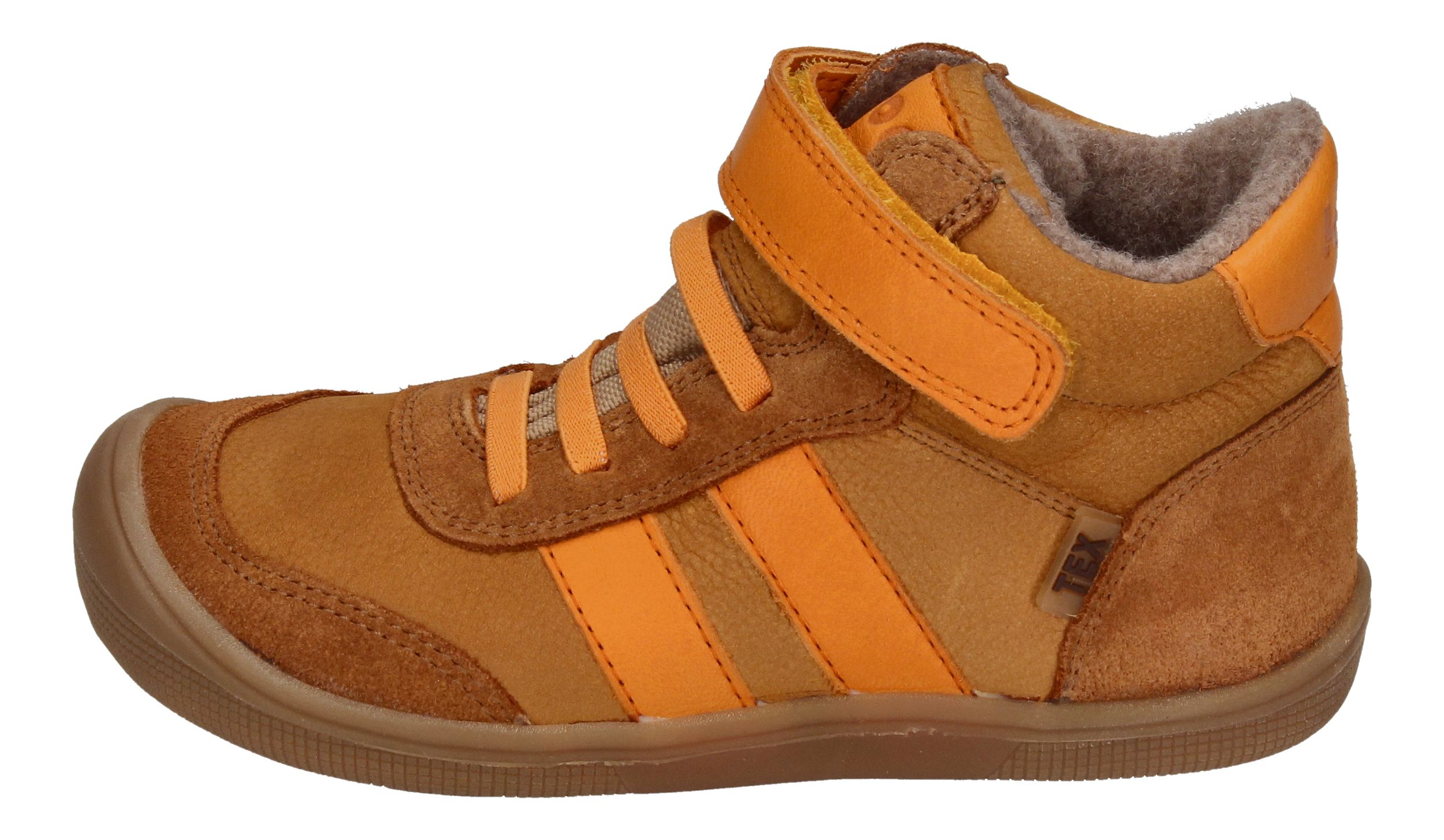 KOEL gefütterte Barefoot Kinderschuhe DANIEL TEX - cognac