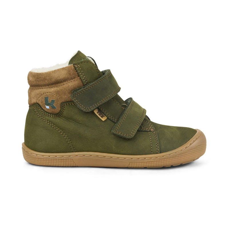KOEL gefütterte Barefoot Kinderstiefel DEAN 3.0 TEX WOOL khaki