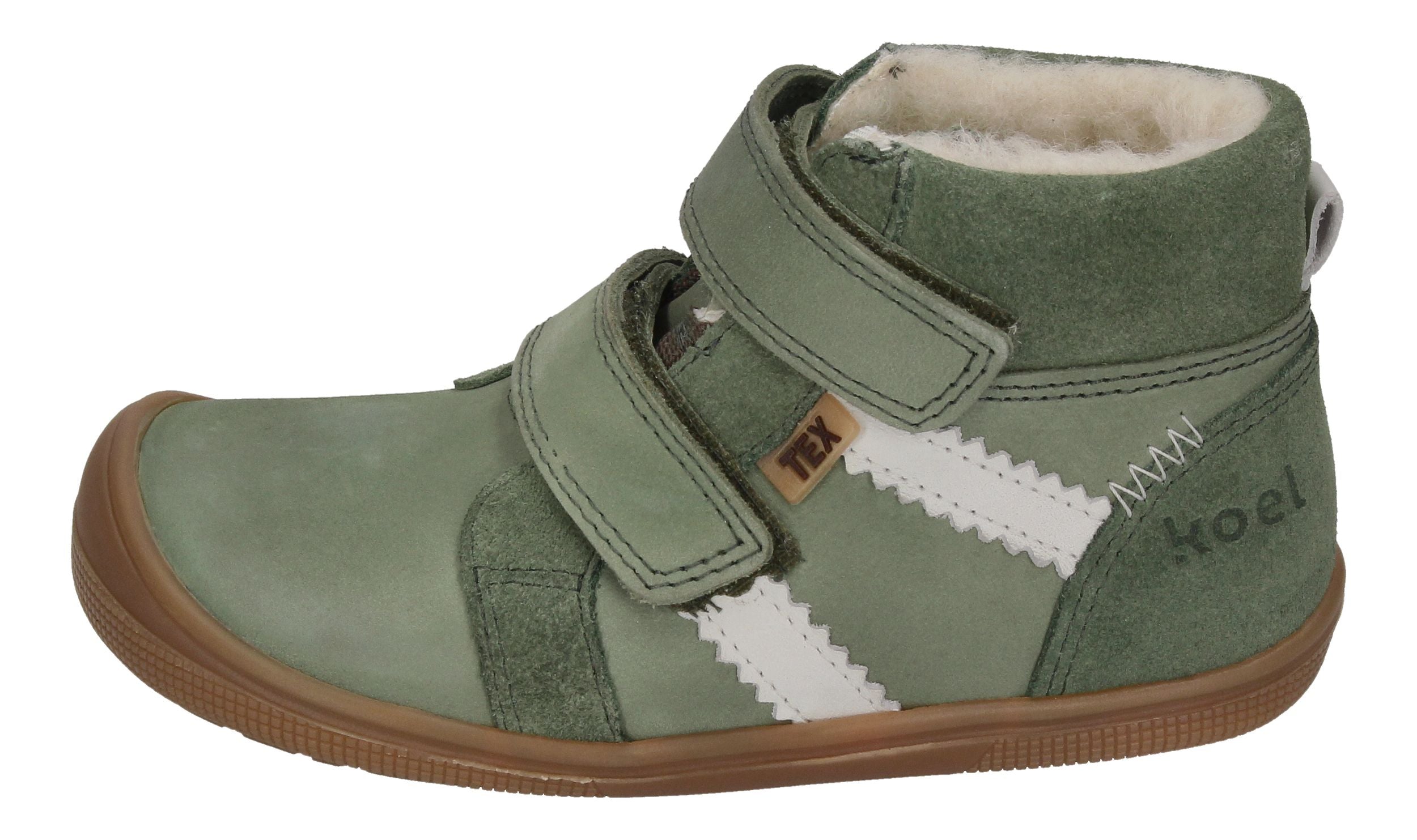 KOEL Barefoot Kinderstiefel - ETHAN TEX WOOL - olive-1
