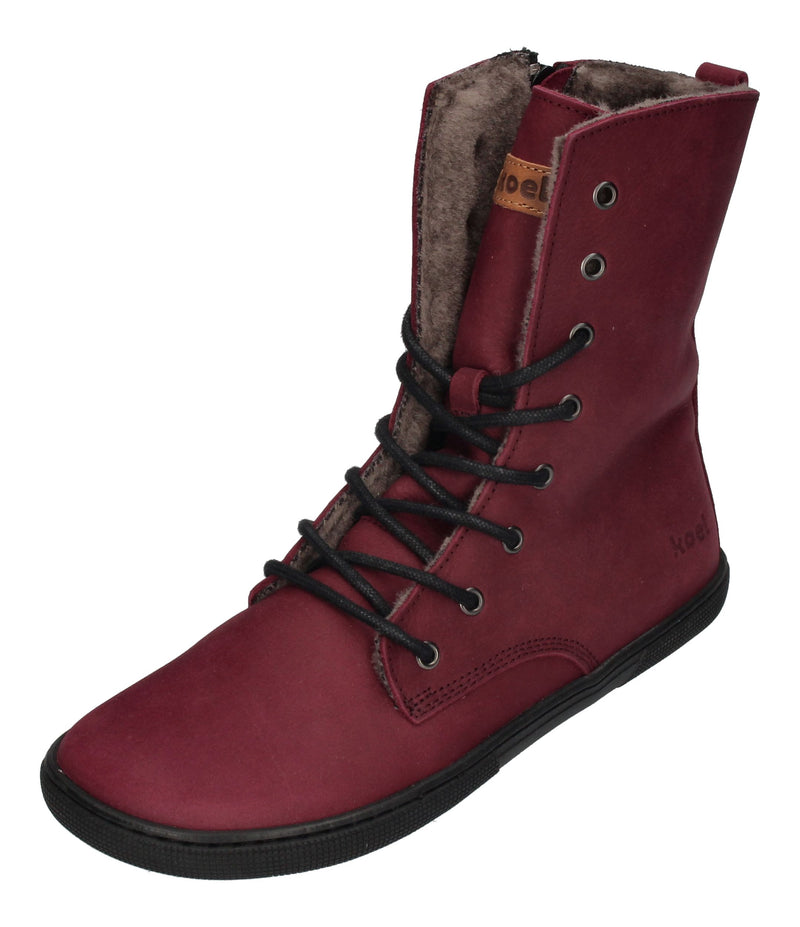 KOEL Damen Barefoot Booties mit Lammwolle FARO - bordo-0