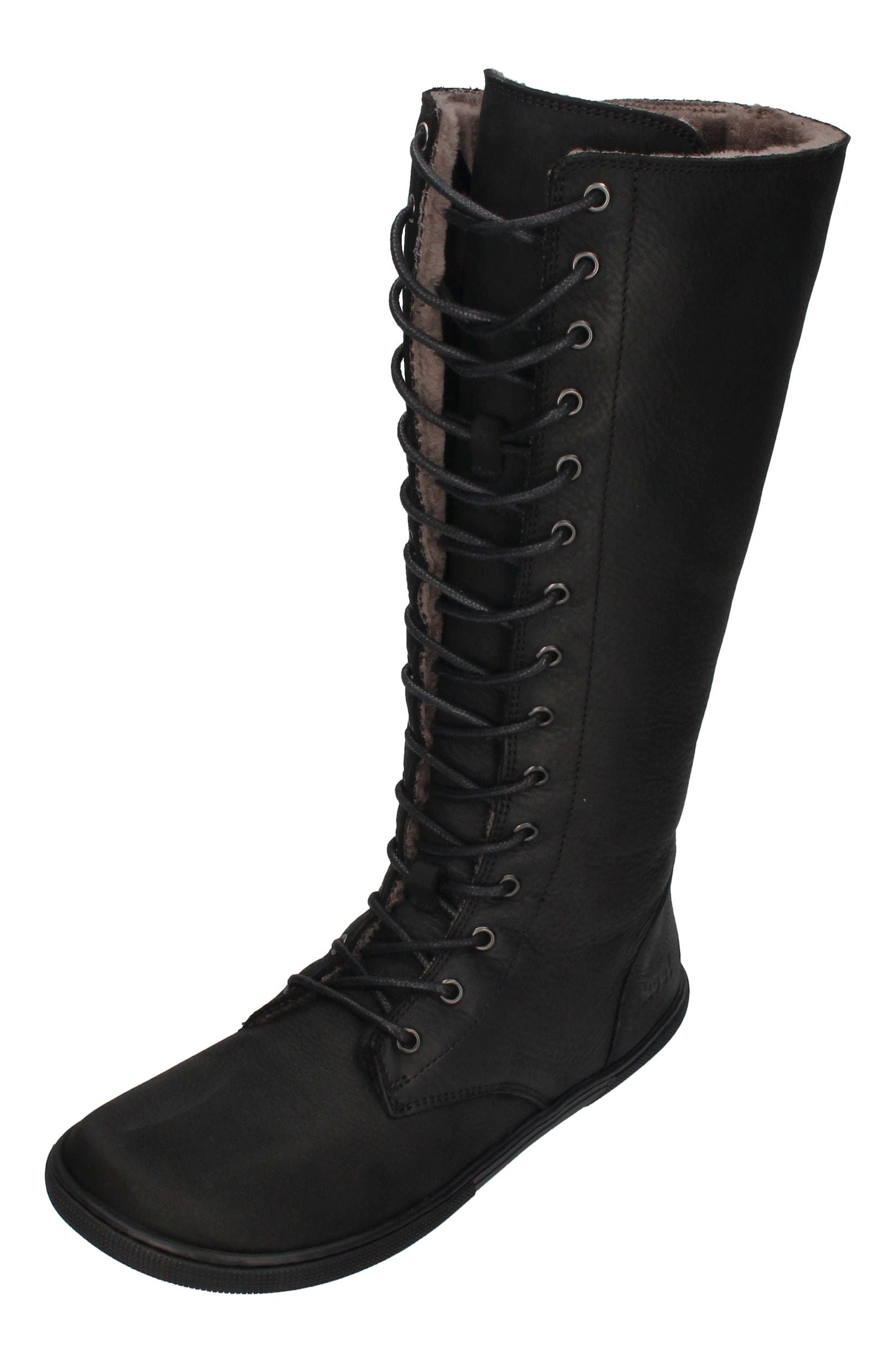 KOEL Damenschuhe - Barefoot Stiefel FLORA LAMBSWOOL - black