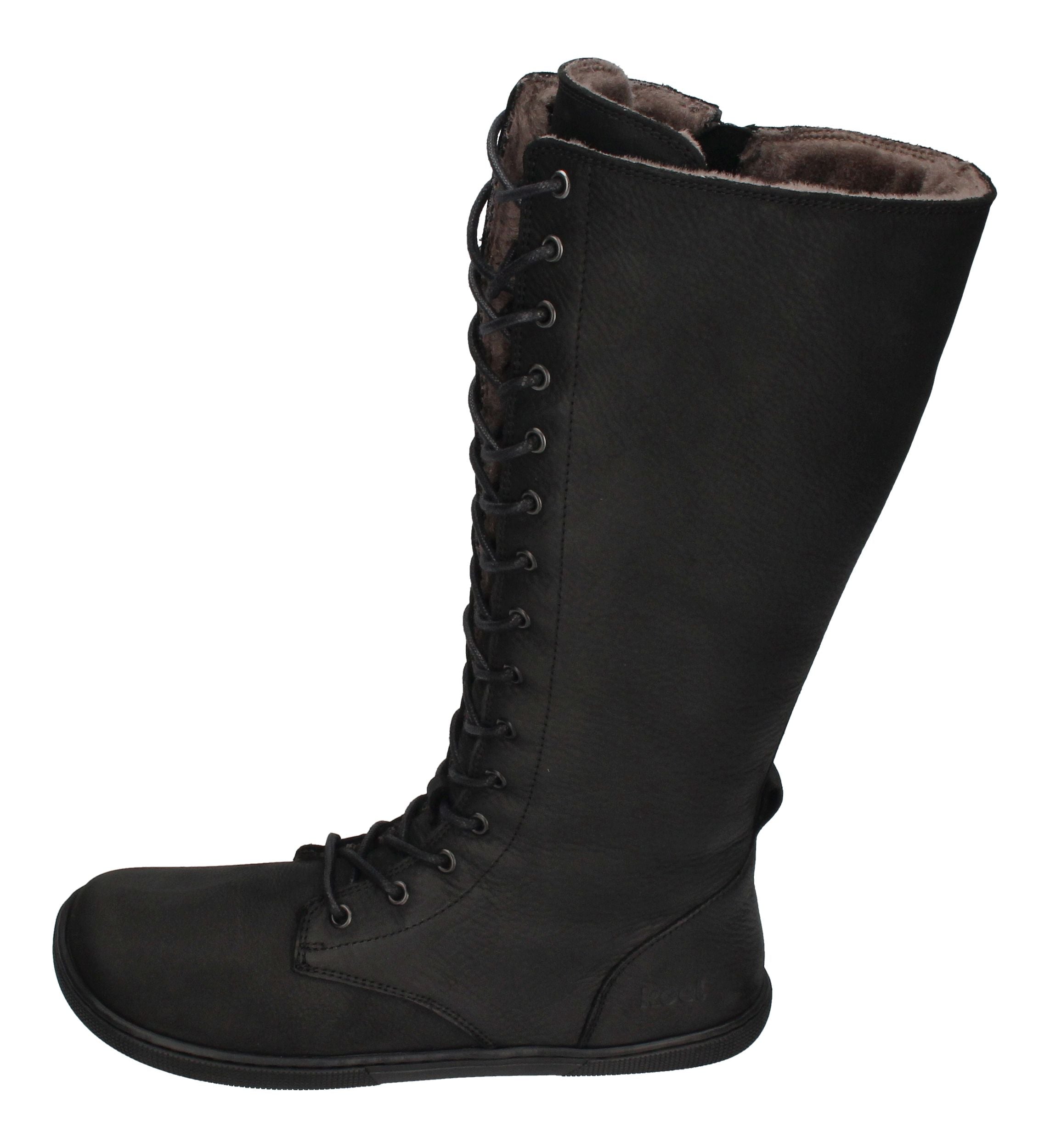KOEL Damenschuhe - Barefoot Stiefel FLORA LAMBSWOOL - black
