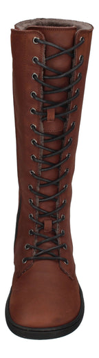 KOEL Damenschuhe - Barefoot Stiefel FLORA LAMBSWOOL - chocolate