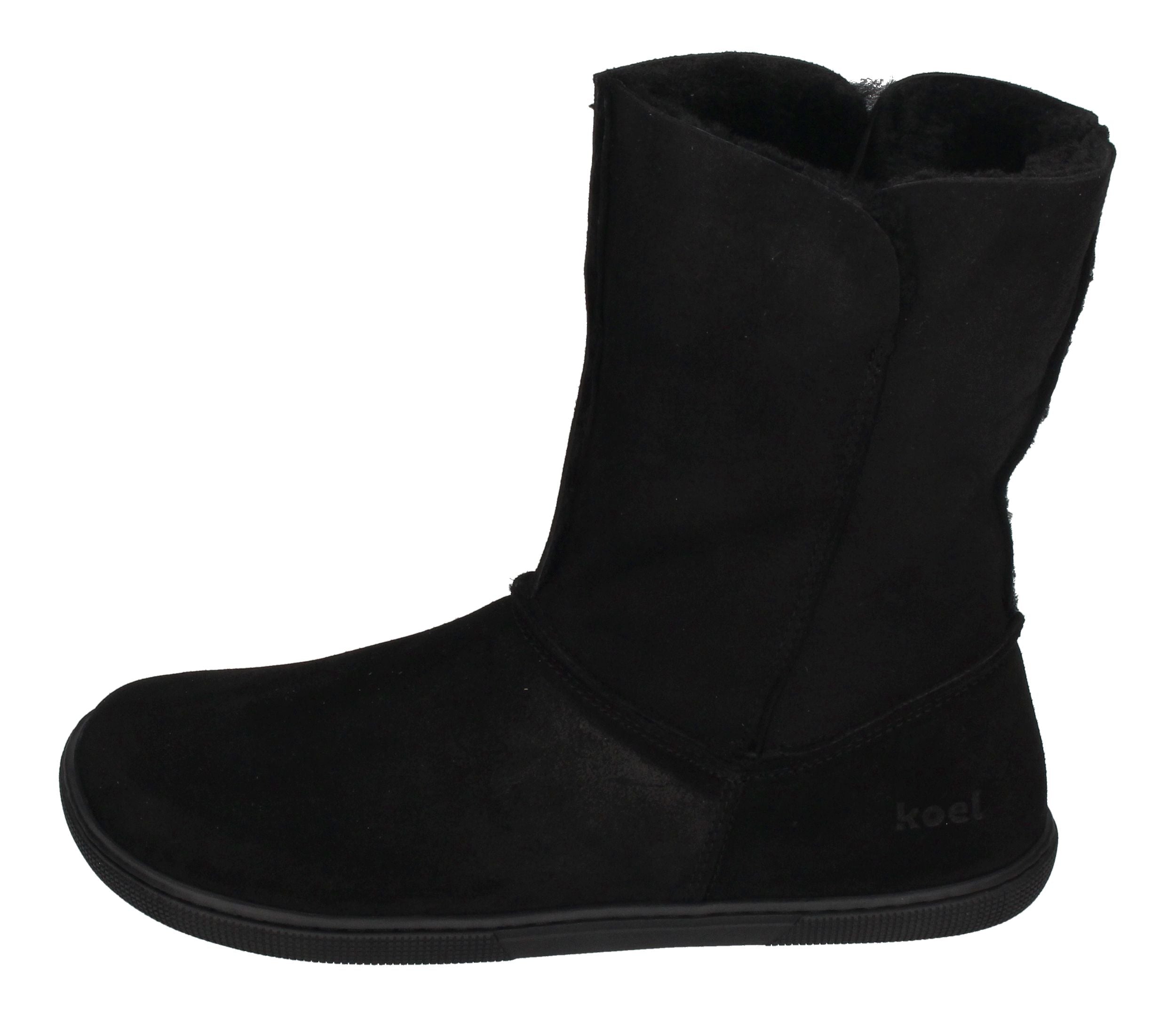 KOEL Damen - Lammwolle Barefoot Stiefel FREYA - black