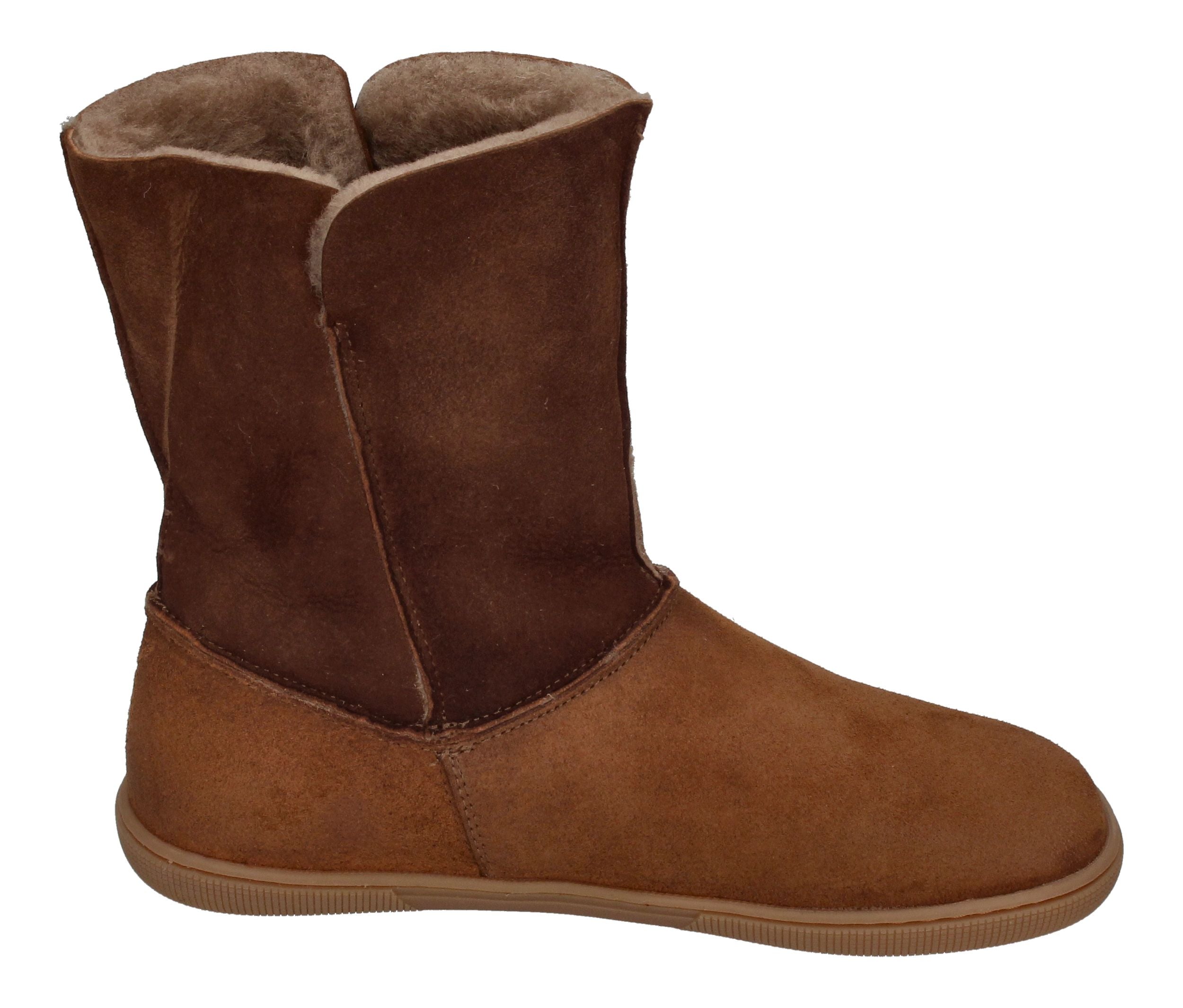 KOEL Damen - Lammwolle Barefoot Stiefel FREYA - taupe