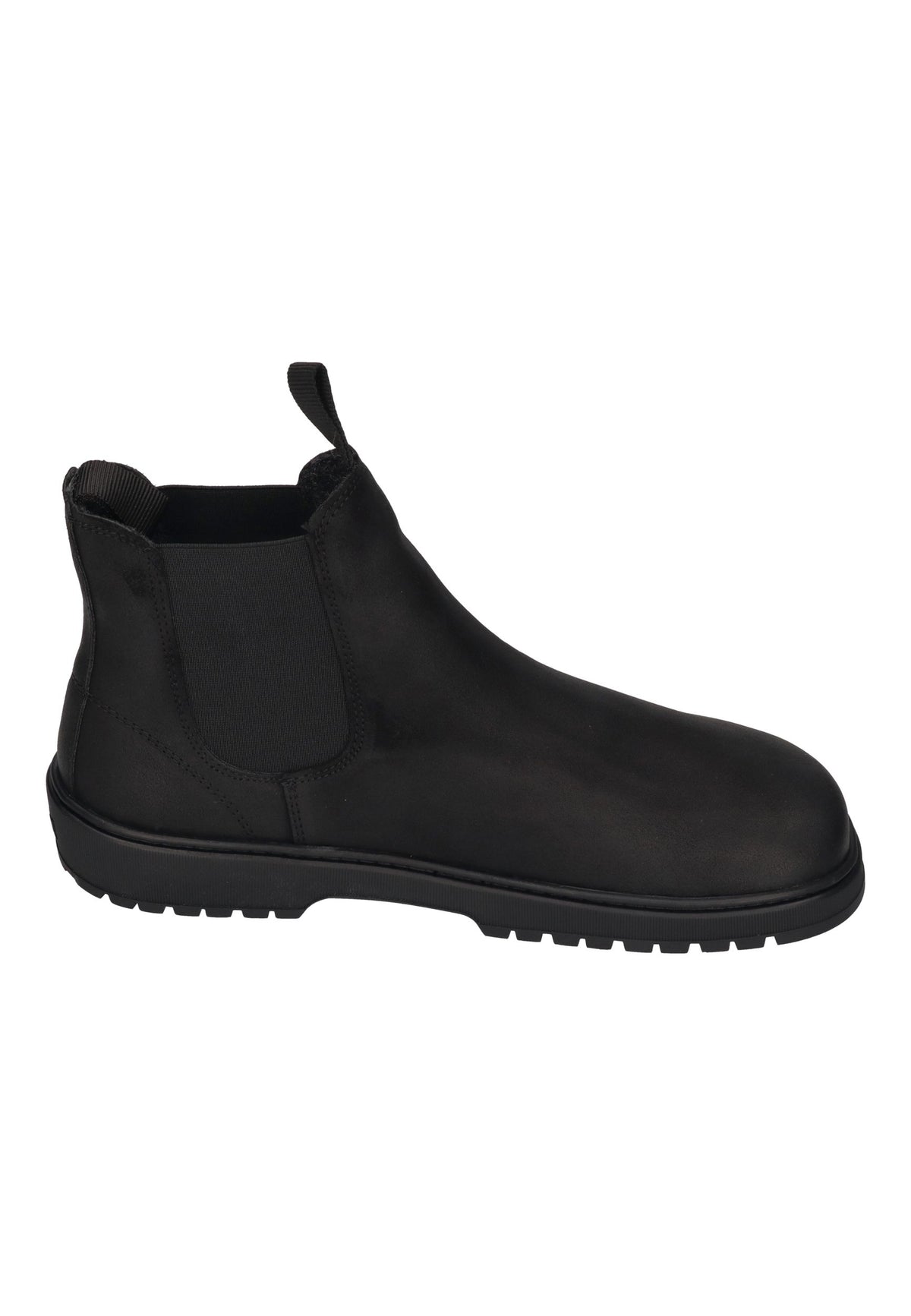 KOEL Gavi Felt Chelsea-Boot in Black, schwarzes Leder mit Stretcheinsatz und Futter, von der anderen Seite