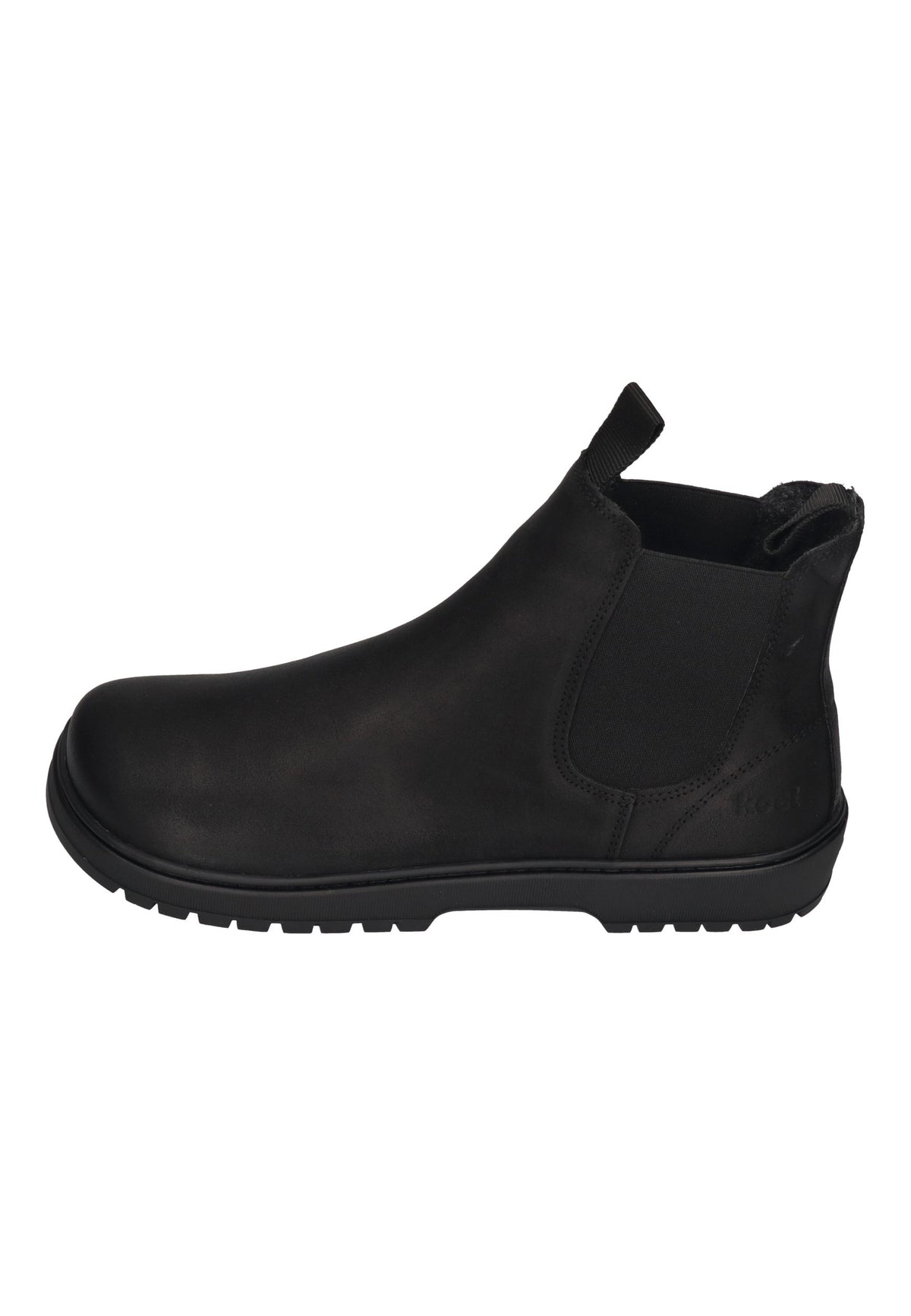 KOEL Gavi Felt Chelsea-Boot in Black, schwarzes Leder mit Stretcheinsatz und Futter, von der Seite