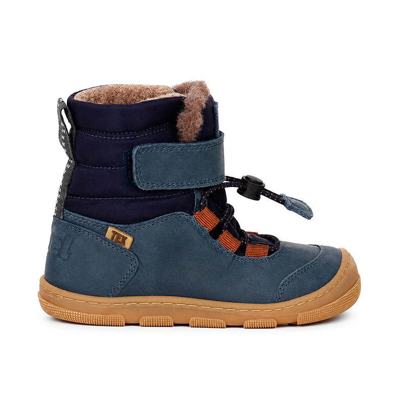 KOEL gefütterte Barefoot Kinderboots KULLA WOOL TEX Blue