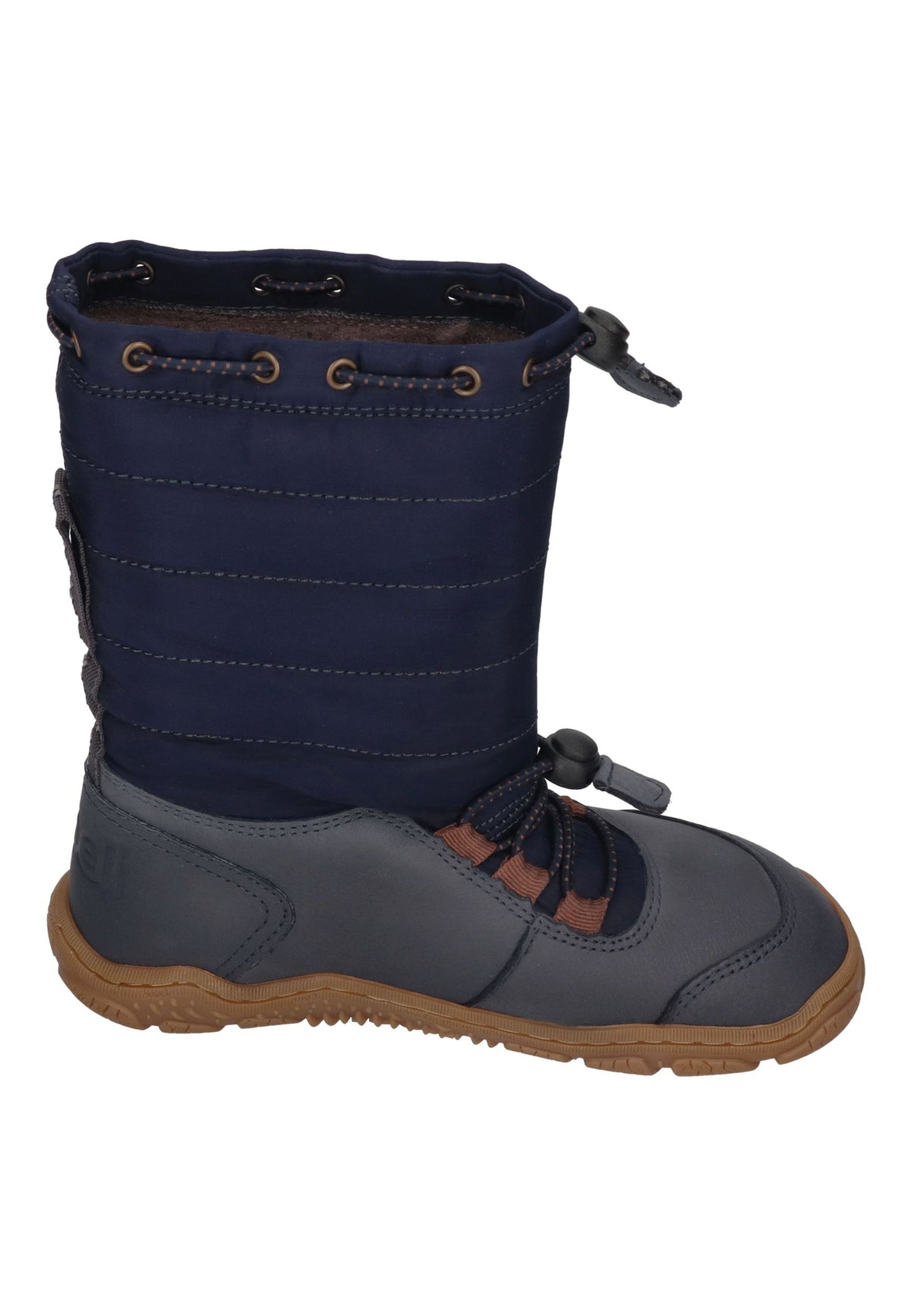 KOEL Rana Trek Kinder-Winterstiefel in Blue, dunkelblauer Steppschaft, Leder, Schnellschnürung, von der anderen Seite