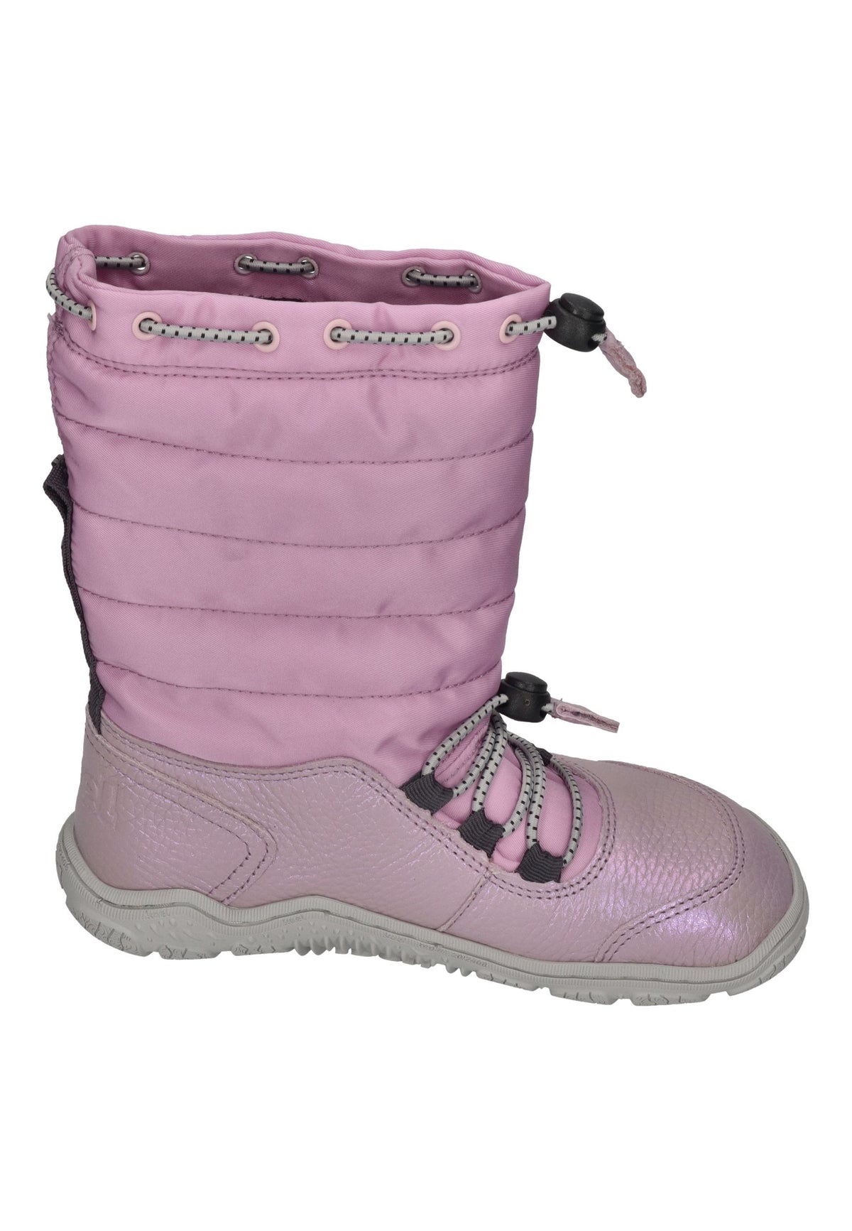 KOEL Rana Trek Kinder-Winterstiefel in Violet, Steppschaft in Flieder, Schimmerleder, Schnürung, von der anderen Seite
