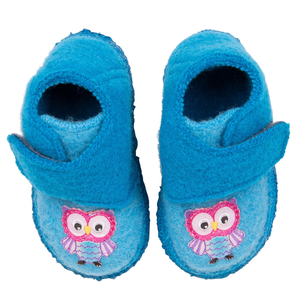 NANGA Kinderschuhe - Hausschuhe LITTLE OWLS - türkis-6